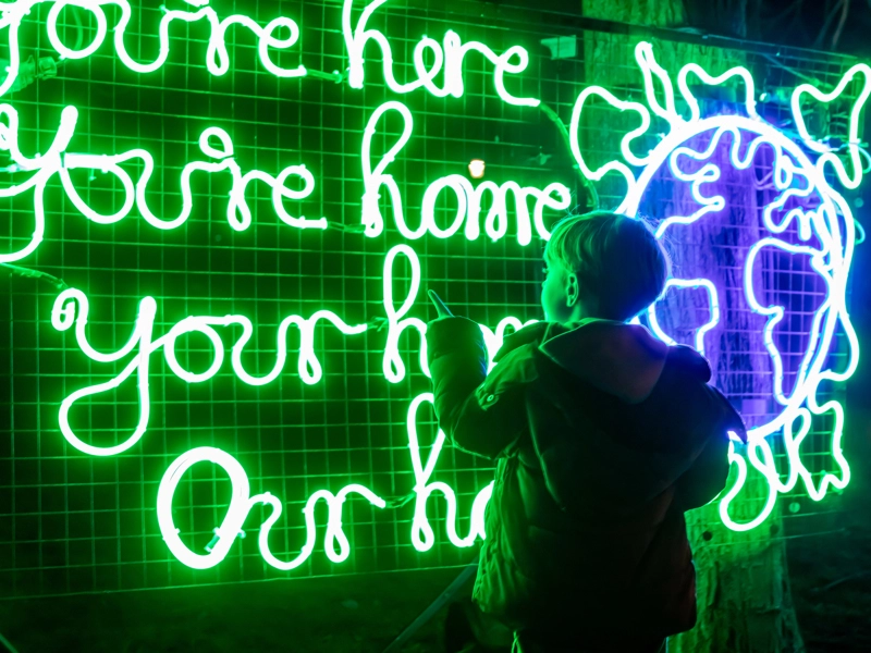 The Luminaze neon art maze leads the festive fun programme at Wembley Park