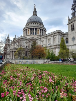 St Paul's Cathedral and flowers